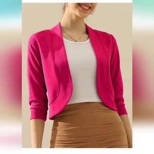 Fuchia Pink Crop Cardigan Size Large